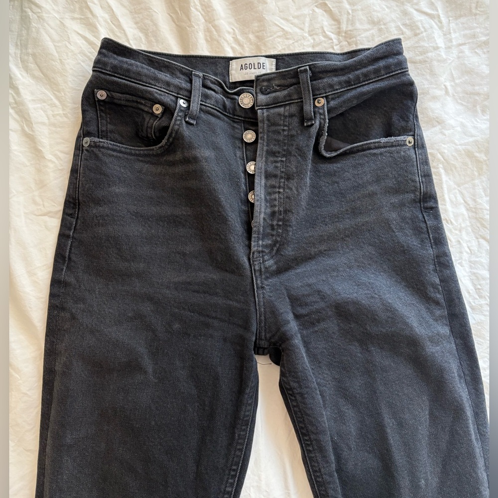 Agolde Black Straight Leg Cropped Jean (25)